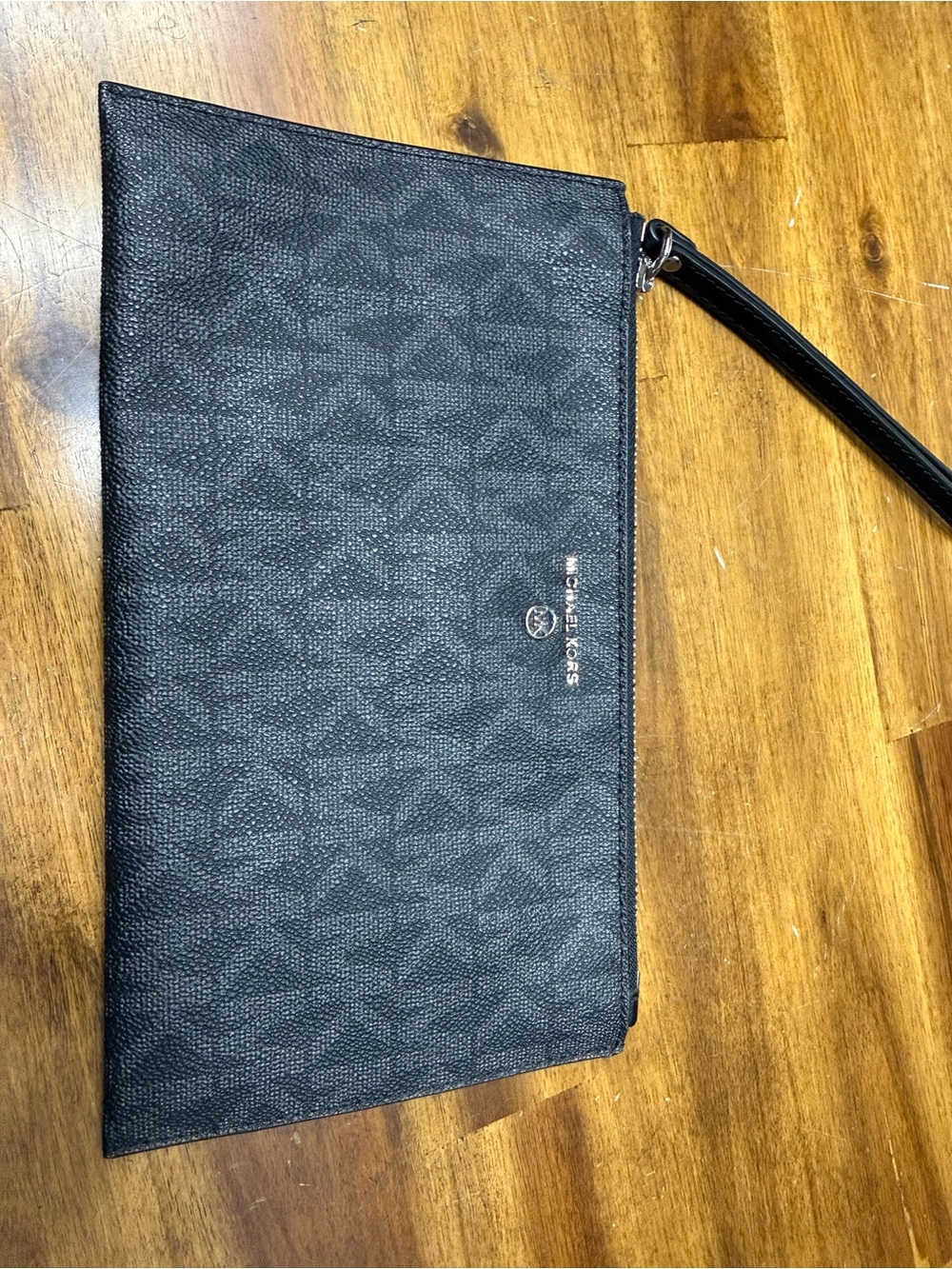 Michael Kors Black Logo-Print Wristlet Clutch
